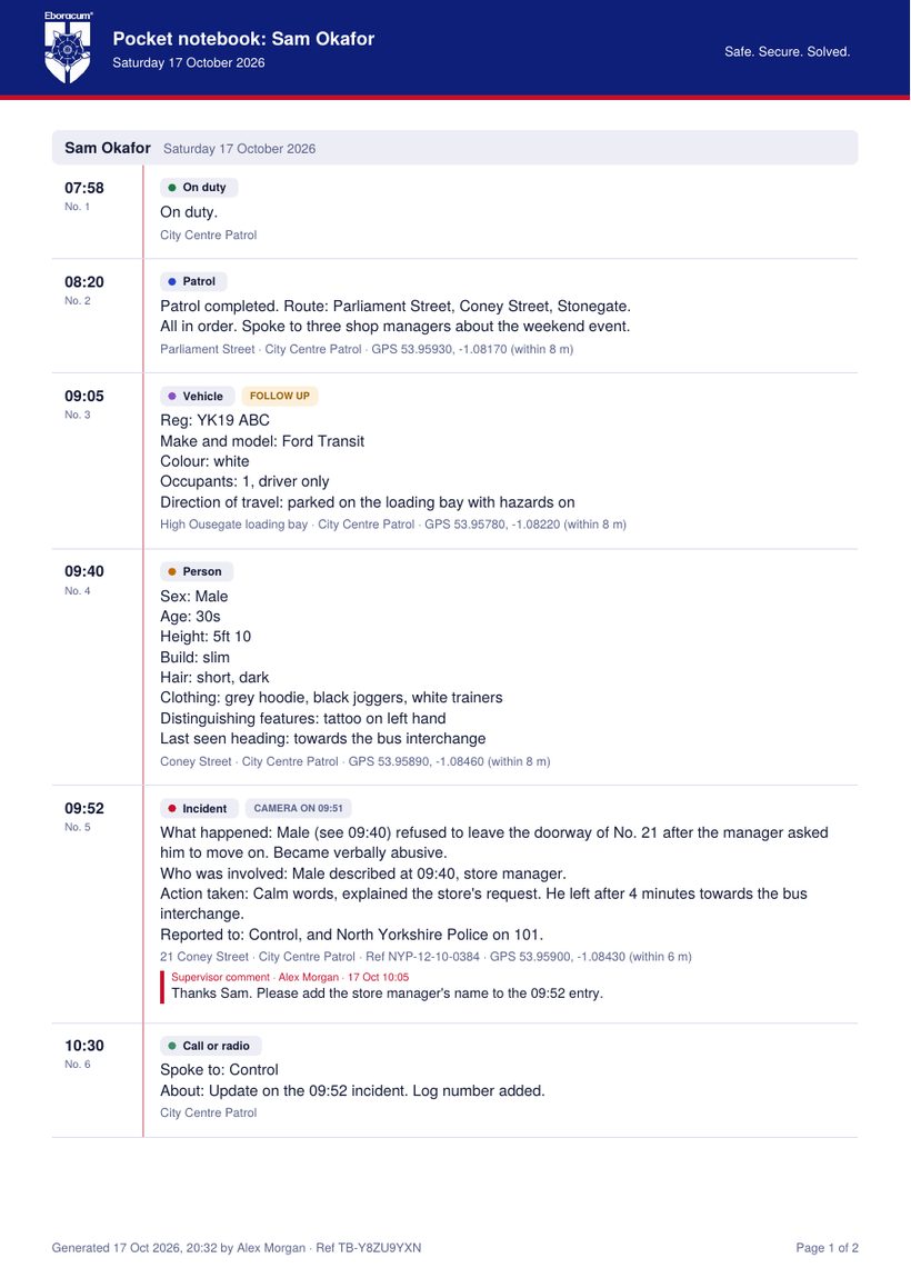 A notebook page as a PDF